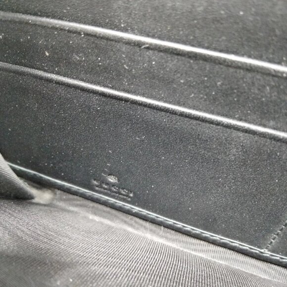 (S3) Authentic Gucci Wallet Long Black PVC Luxury Vintage Designer Handbag - Picture 6 of 10